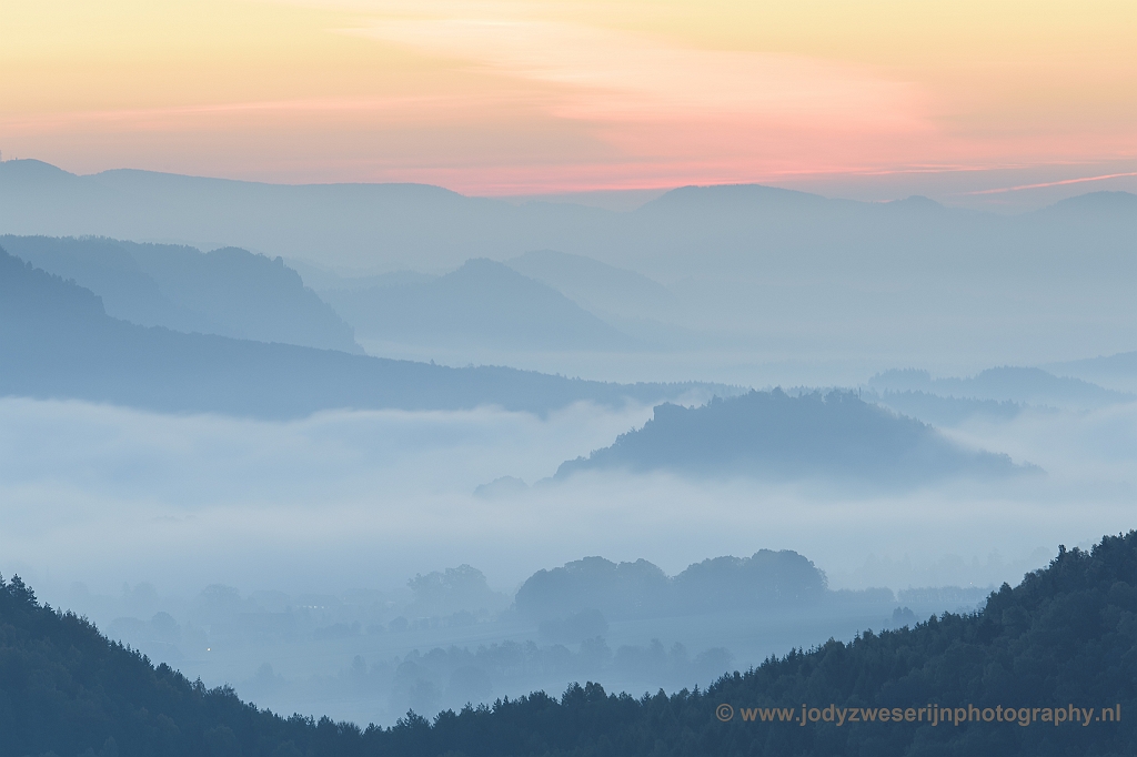 Uitzicht op Kaiserskrone, Sächsische Schweiz, Duitsland, 22-10-2018