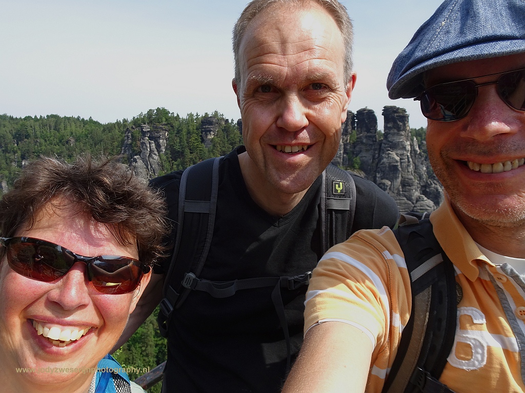 Jan, Jan Jaap en ik, Bastei, Sächsische Schweiz, Duitsland, 5-6-2017